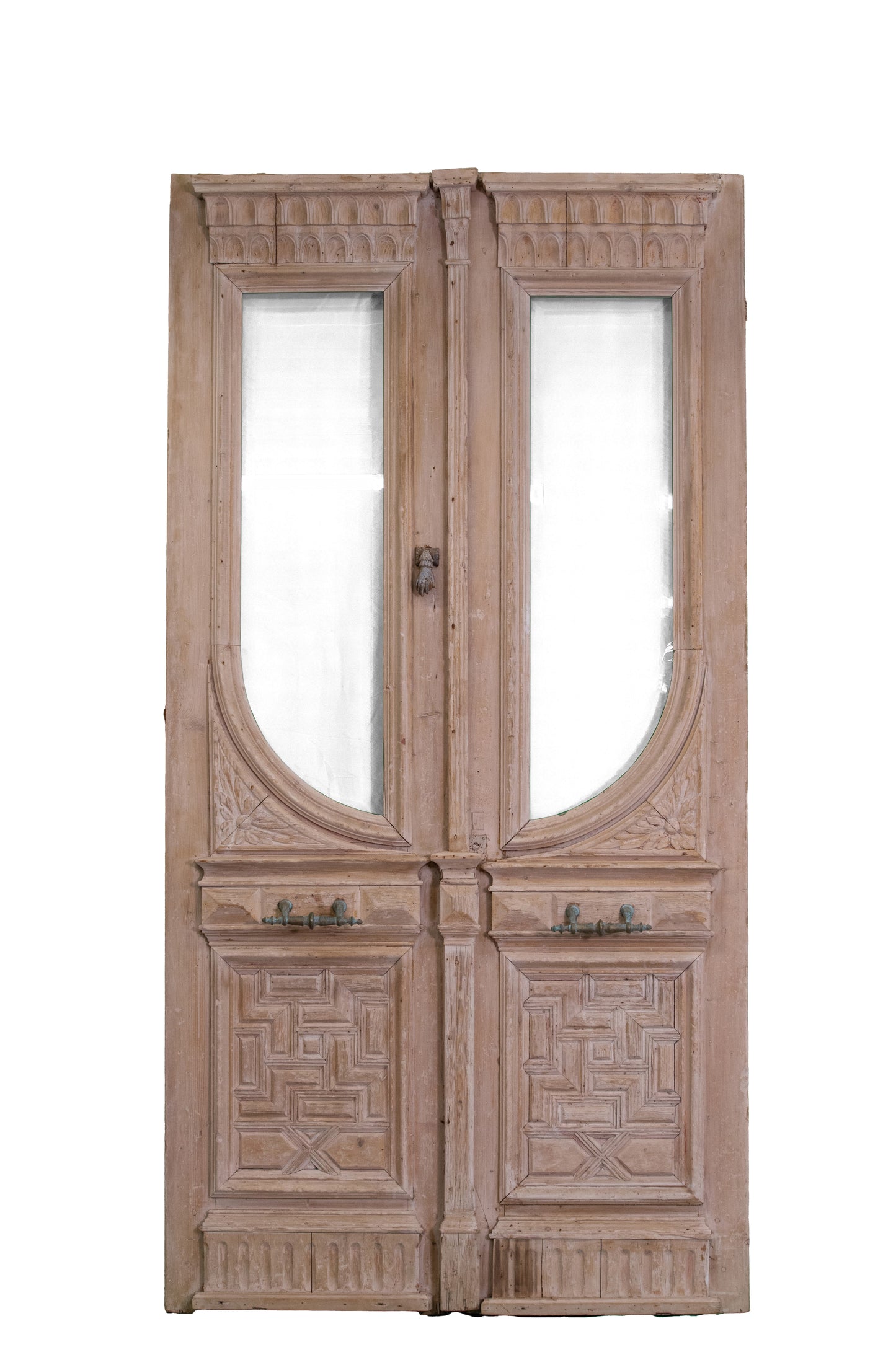 Beveled Glass Carved Pair - 2499829